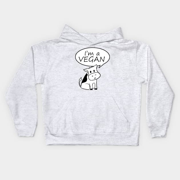 I am vegan Kids Hoodie by nektarinchen